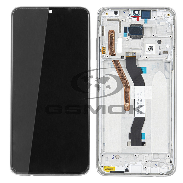 WYŚWIETLACZ LCD DO XIAOMI REDMI NOTE 8 PRO Z RAMKĄ SINGLE SIM BIAŁY 56000300G700 56000B00G700 ORYGINAŁ SERVICE PACK