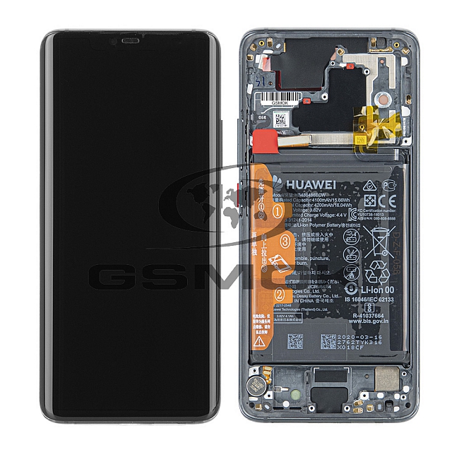 WYŚWIETLACZ LCD DO HUAWEI MATE 20 PRO Z RAMKĄ I BATERIĄ CZARNY 02352FRL 02352GUH ORYGINAŁ SERVICE PACK