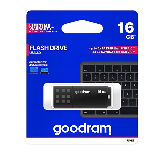 PENDRIVE GOODRAM UME3 16GB USB 3.0 CZARNY UME3-0160K0R11