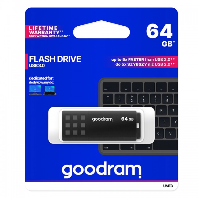 PENDRIVE GOODRAM UME3 64GB USB 3.0 CZARNY UME3-0640K0R11