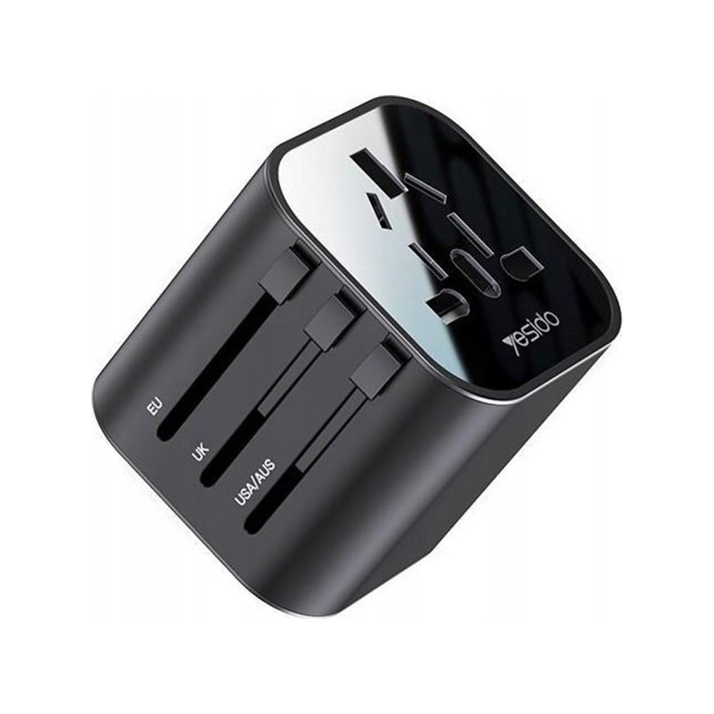 ADAPTER UNIWERSALNY YESIDO MC09 UK EU US AU MAX 8A CZARNY