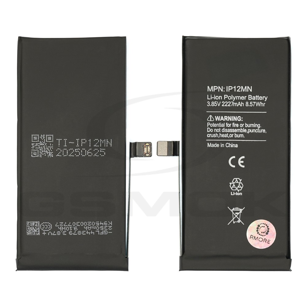 BATERIA DO APPLE IPHONE 12 MINI Z UKŁADEM TI 2227MAH RMORE PREMIUM