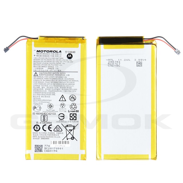 BATERIA MOTOROLA MOTO X4 HX40 SNN5995A SNN5994A 2810MAH ORYGINAŁ BULK