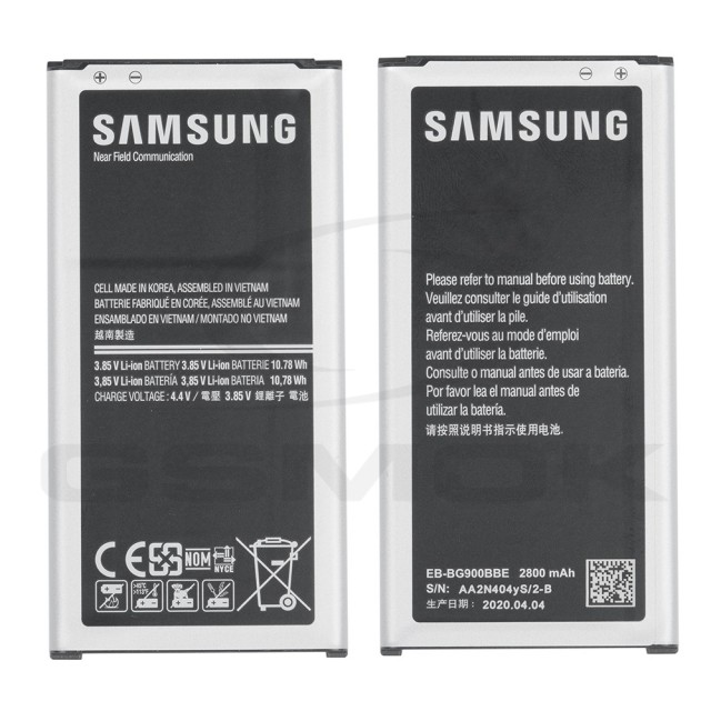 BATERIA SAMSUNG G900 GALAXY S5 EB-BG900BBE / EB-B900BBC GH43-04165A GH43-04199A 2800MAH ORYGINAŁ BULK