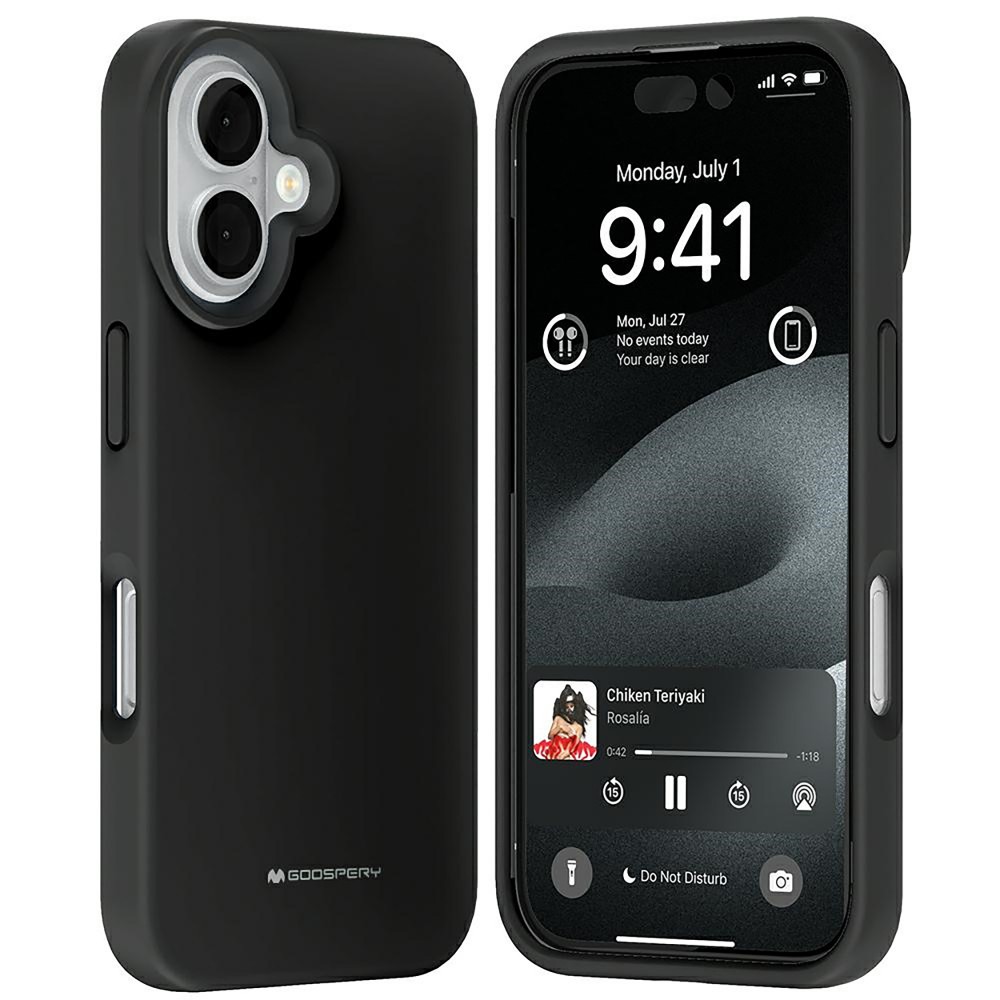 ETUI MERCURY SILICONE IPHONE 16 CZARNY