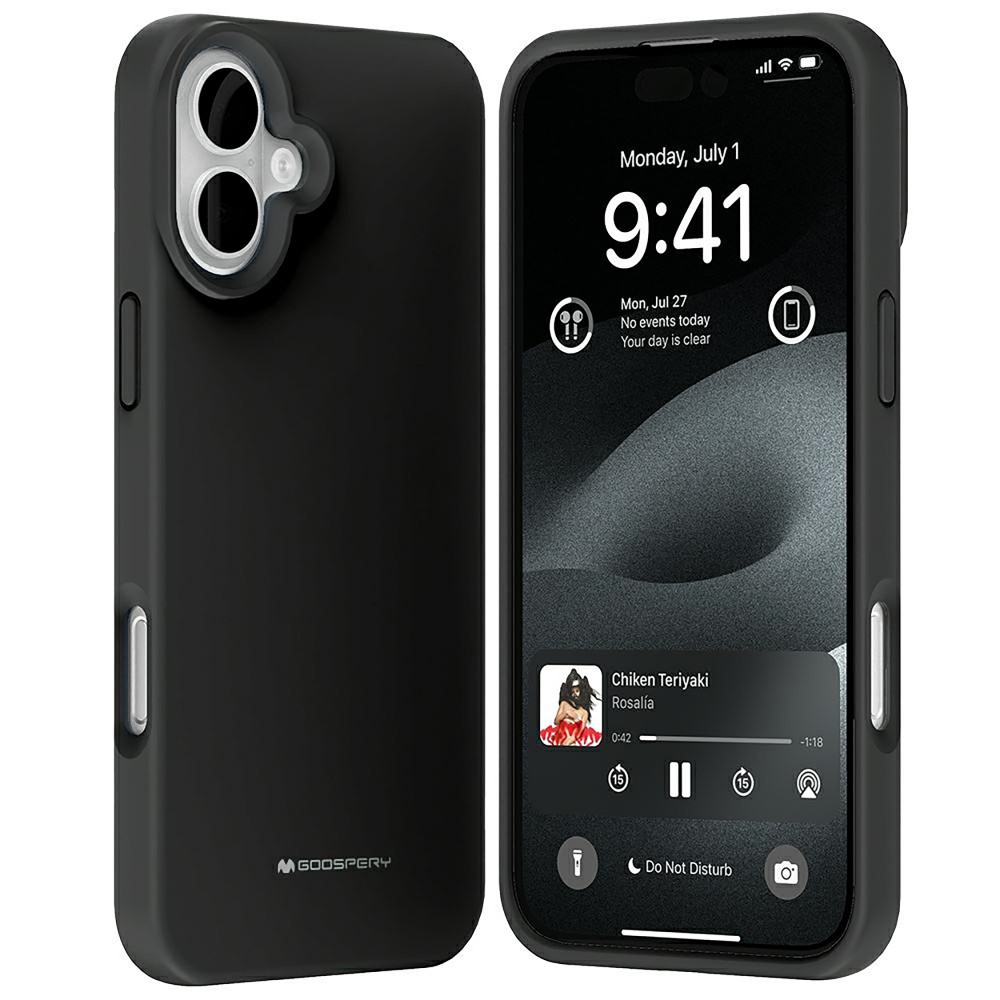 ETUI MERCURY SILICONE IPHONE 16 PLUS CZARNY