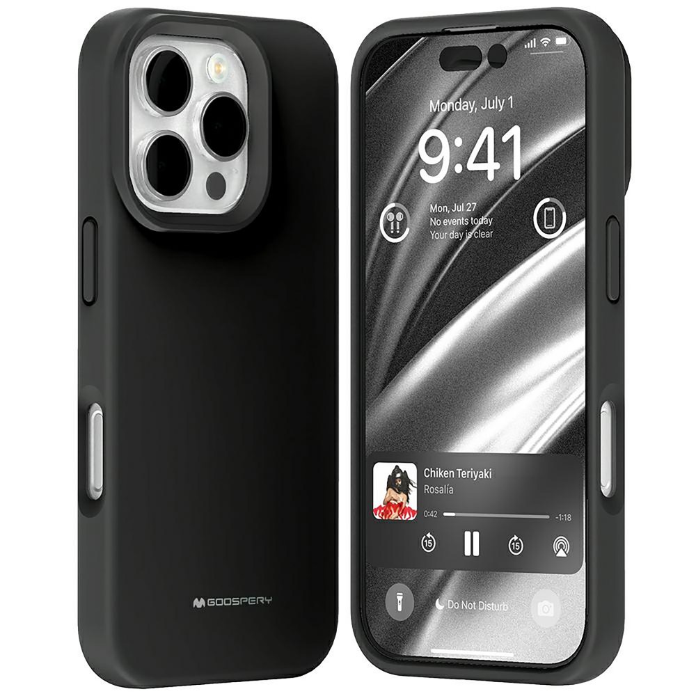 ETUI MERCURY SILICONE IPHONE 16 PRO CZARNY