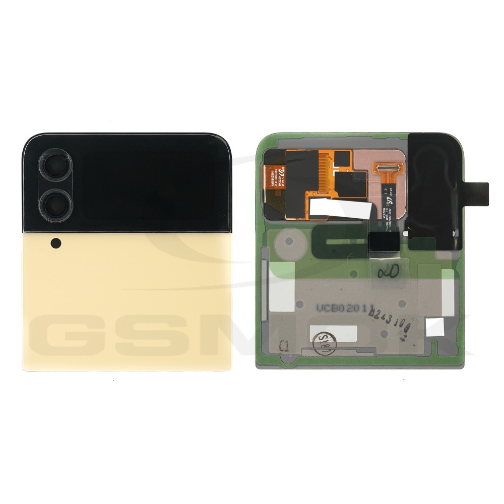 GÓRNA KLAPKA BATERII Z WYŚWIETLACZEM LCD SAMSUNG F721 GALAXY Z FLIP  4 ŻÓŁTY GH97-27947G ORYGINAŁ SERVICE PACK