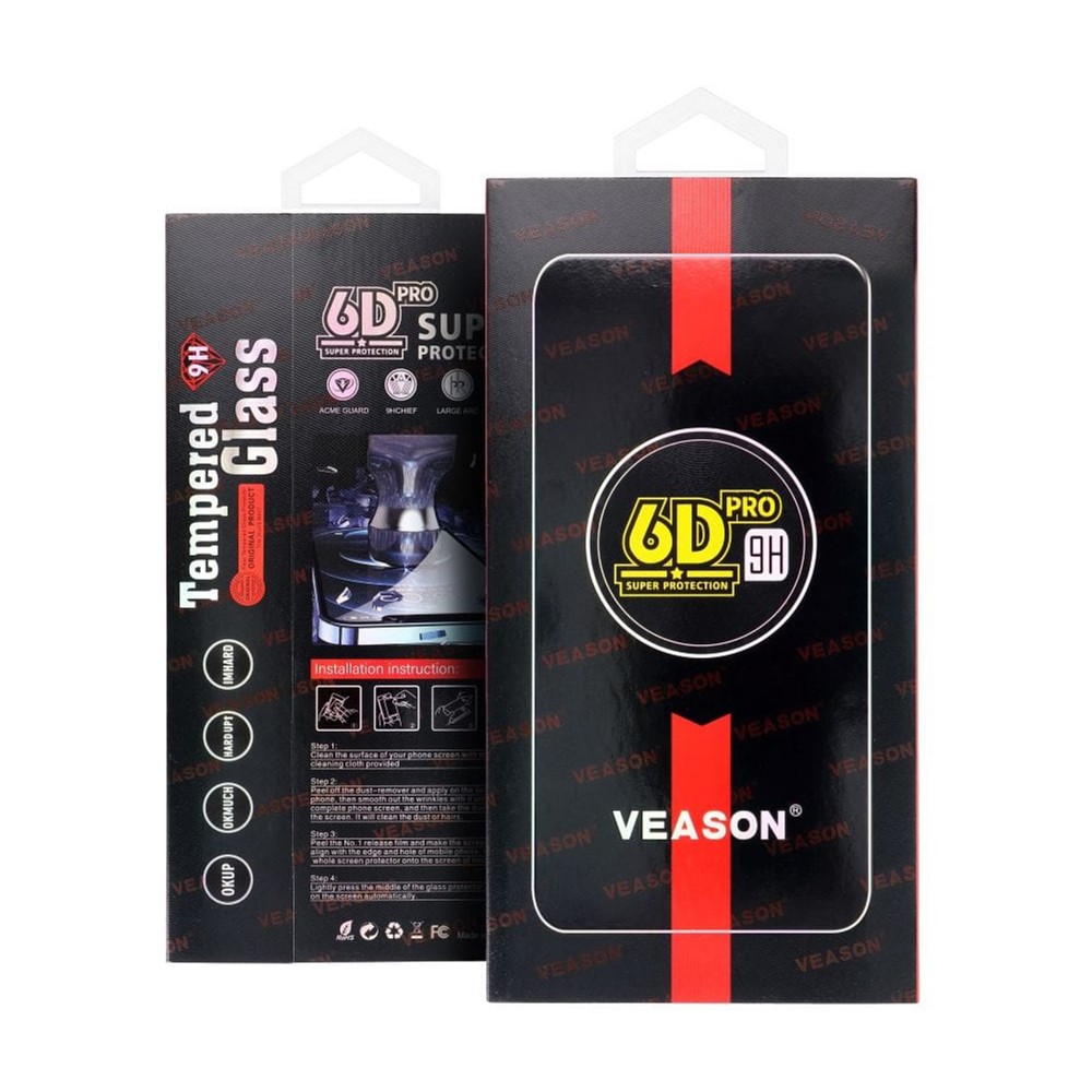IPHONE 14 PRO MAX - SZKŁO HARTOWANE 6D PRO VEASON GLASS CZARNE