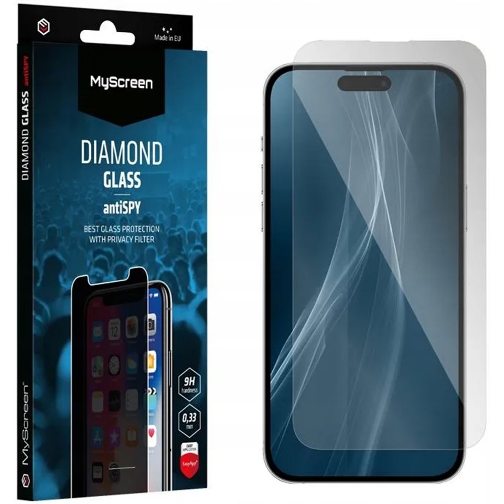 IPHONE 16 PRO / 17 PRO - MYSCREEN DIAMOND GLASS EDGE SZKŁO HARTOWANE FULL GLUE CZARNE