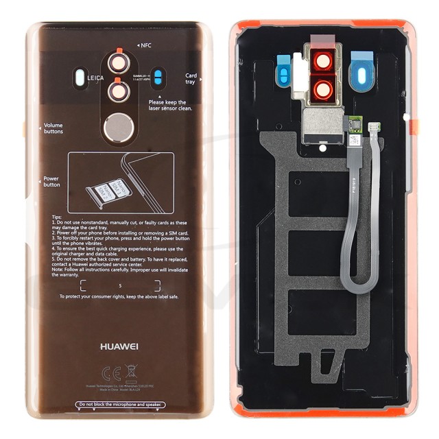 KLAPKA BATERII / OBUDOWA HUAWEI MATE 10 PRO BRĄZOWA Z SZYBKĄ KAMERY I CZYTNIKIEM LINII PAPILARNYCH 02351RVW 02351RWF ORYGINAŁ SERVICE PACK