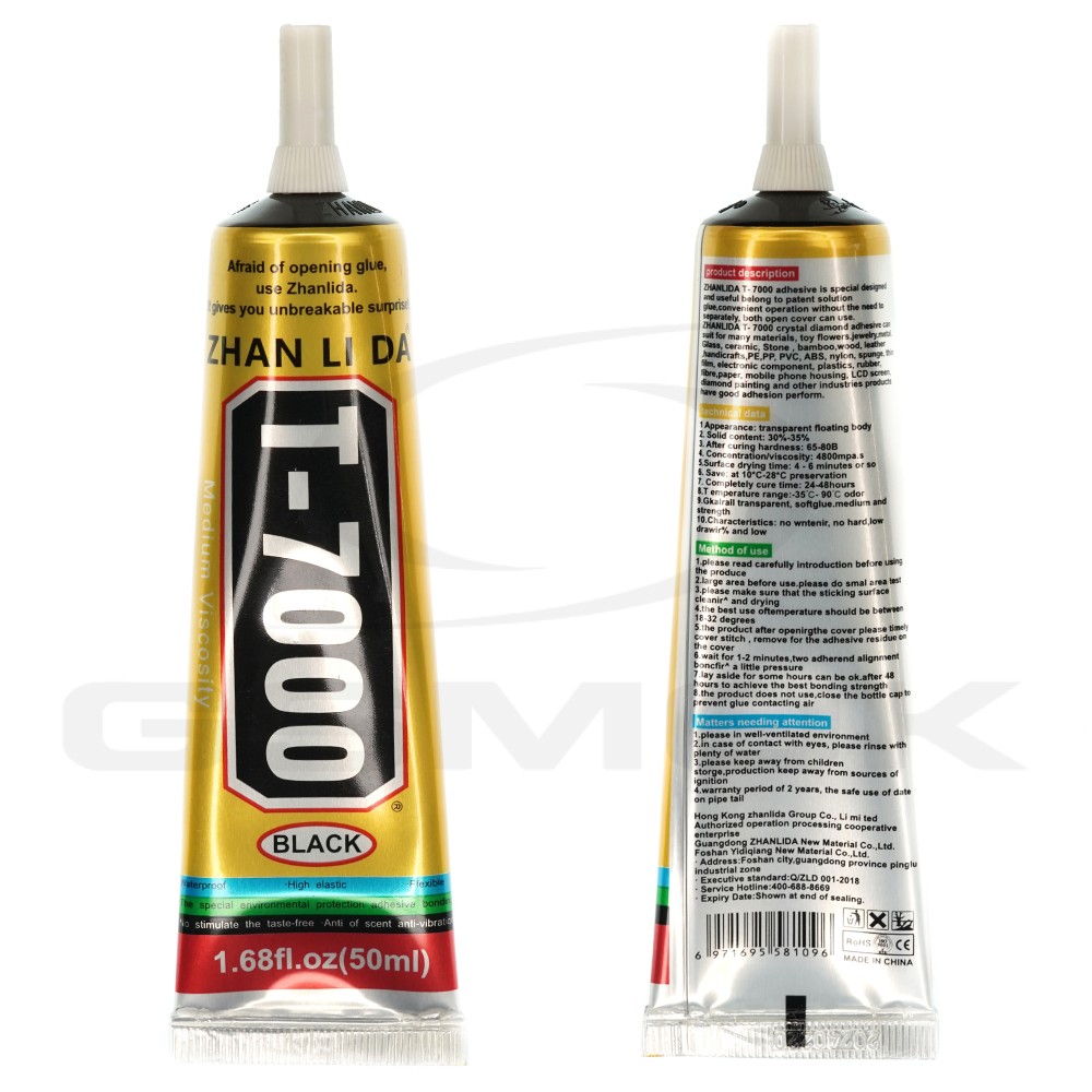 KLEJ SYNTETYCZNY DO SZKŁA T7000 50ML CZARNY