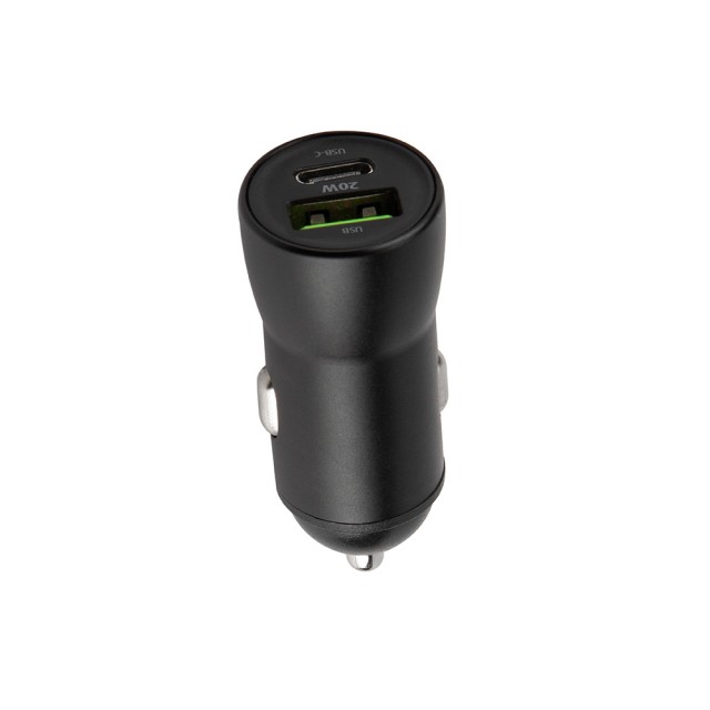ŁADOWARKA SAMOCHODOWA MAXLIFE MXCC-04 20W PD3.0 + QC3.0 USB-C+USB CZARNA