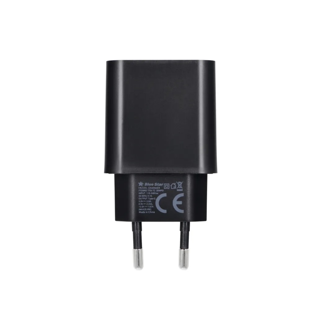 ŁADOWARKA SIECIOWA BLUE STAR USB C QC4.0 PD 3A 20W TFB-TC-20WPD CZARNA