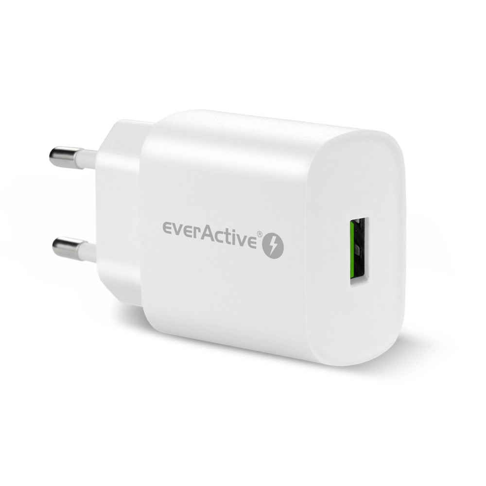 ŁADOWARKA SIECIOWA EVERACTIVE USB 18W QC 3.0 SC-250Q BIAŁA