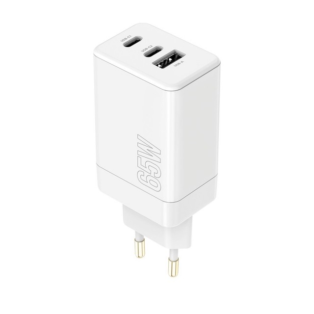 ŁADOWARKA SIECIOWA MAXLIFE MXTC-08-65ACC PD 65W USB + 2XUSB-C BIAŁA