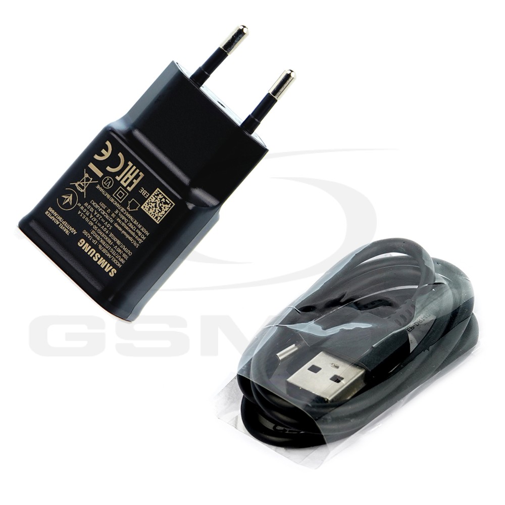 ŁADOWARKA SIECIOWA SAMSUNG EP-TA200EBE 2A FAST CHARGE Z KABLEM USB TYP-C EP-DR140ABE CZARNA ORYGINAŁ