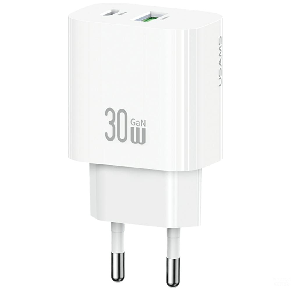 ŁADOWARKA SIECIOWA USB-A USB-C USAMS CC316 T65 30W4 BIAŁA
