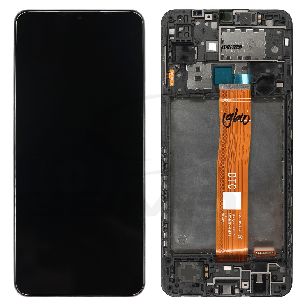 OUTLET WYŚWIETLACZ LCD DO SAMSUNG A125 GALAXY A12 CZARNY Z RAMKĄ GH96-14116A GH82-24490A GH82-24491A ORYGINAŁ SERVICE PACK