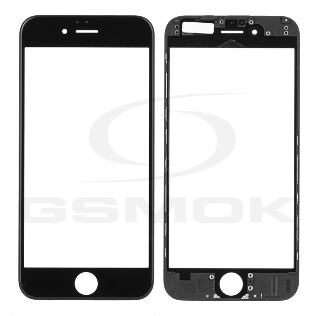 SZYBKA IPHONE 6 CZARNA Z RAMKĄ I KLEJEM OCA