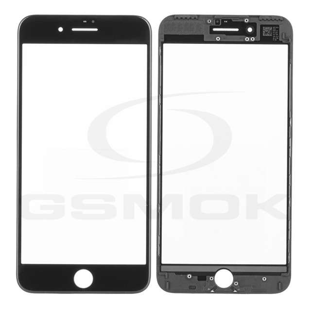SZYBKA IPHONE 7 PLUS CZARNA Z RAMKĄ I KLEJEM OCA