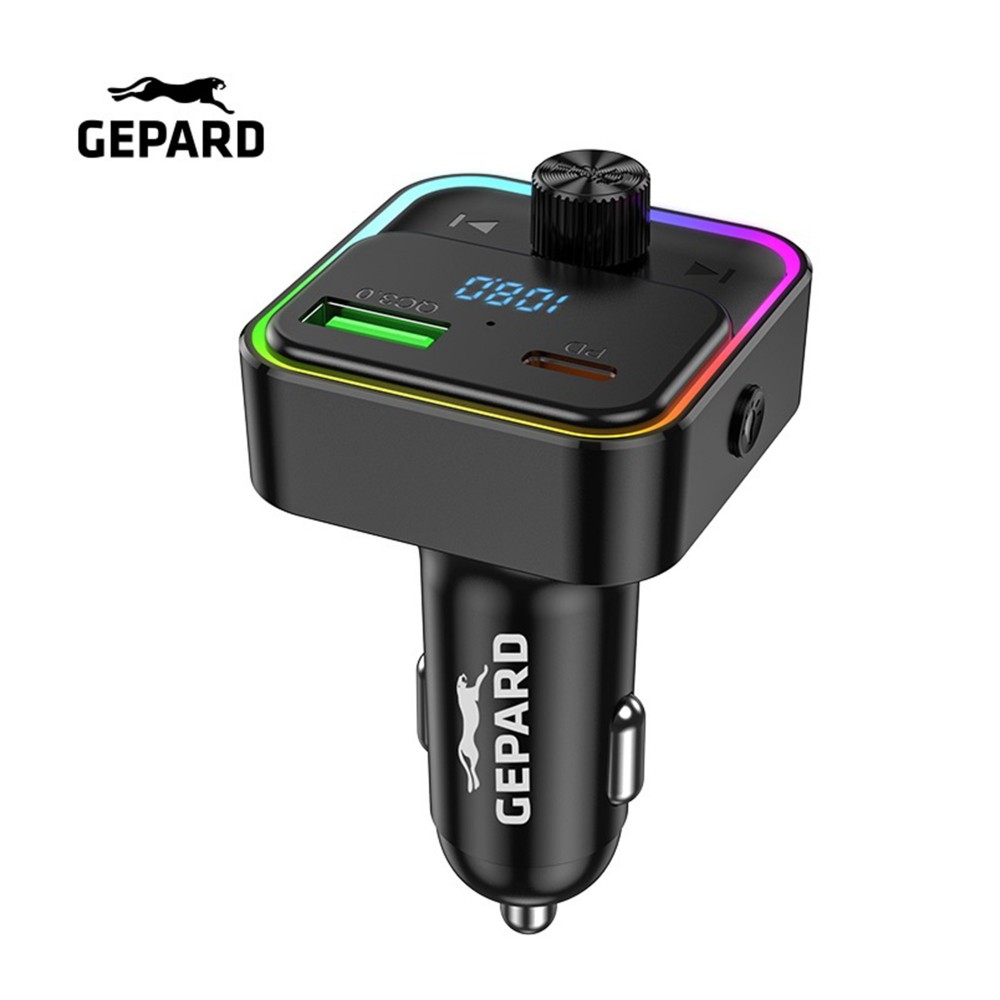TRANSMITER FM ŁADOWARKA SAMOCHODOWA GEPARD PD30W QC3.0 CZARNY