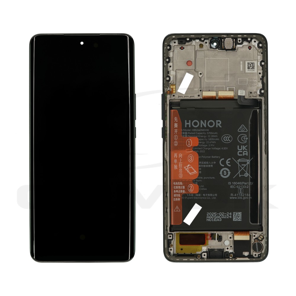 WYŚWIETLACZ LCD DO HUAWEI HONOR X50 CZARNY Z RAMKĄ I BATERIĄ 0235AGJG ORYGINAŁ SERVICE PACK