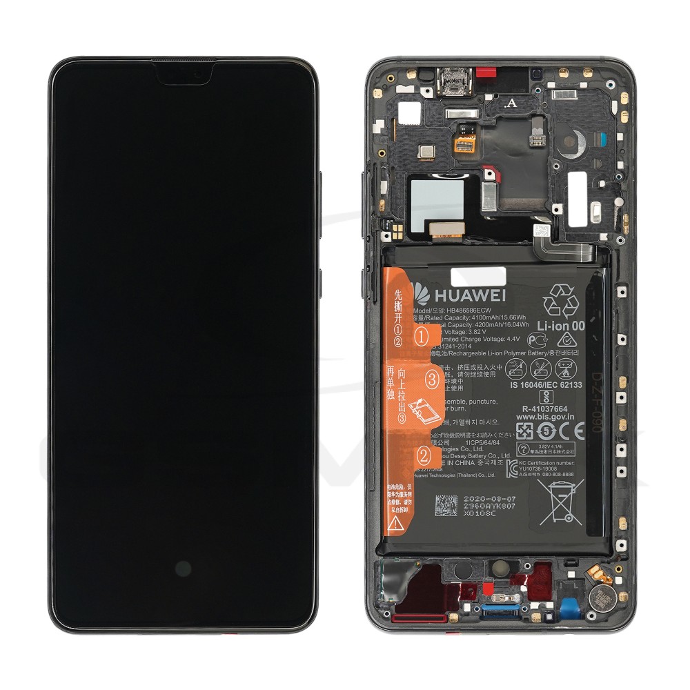 WYŚWIETLACZ LCD DO HUAWEI MATE 30 Z RAMKĄ I BATERIĄ CZARNY 02353DVD 02354HPC ORYGINAŁ SERVICE PACK