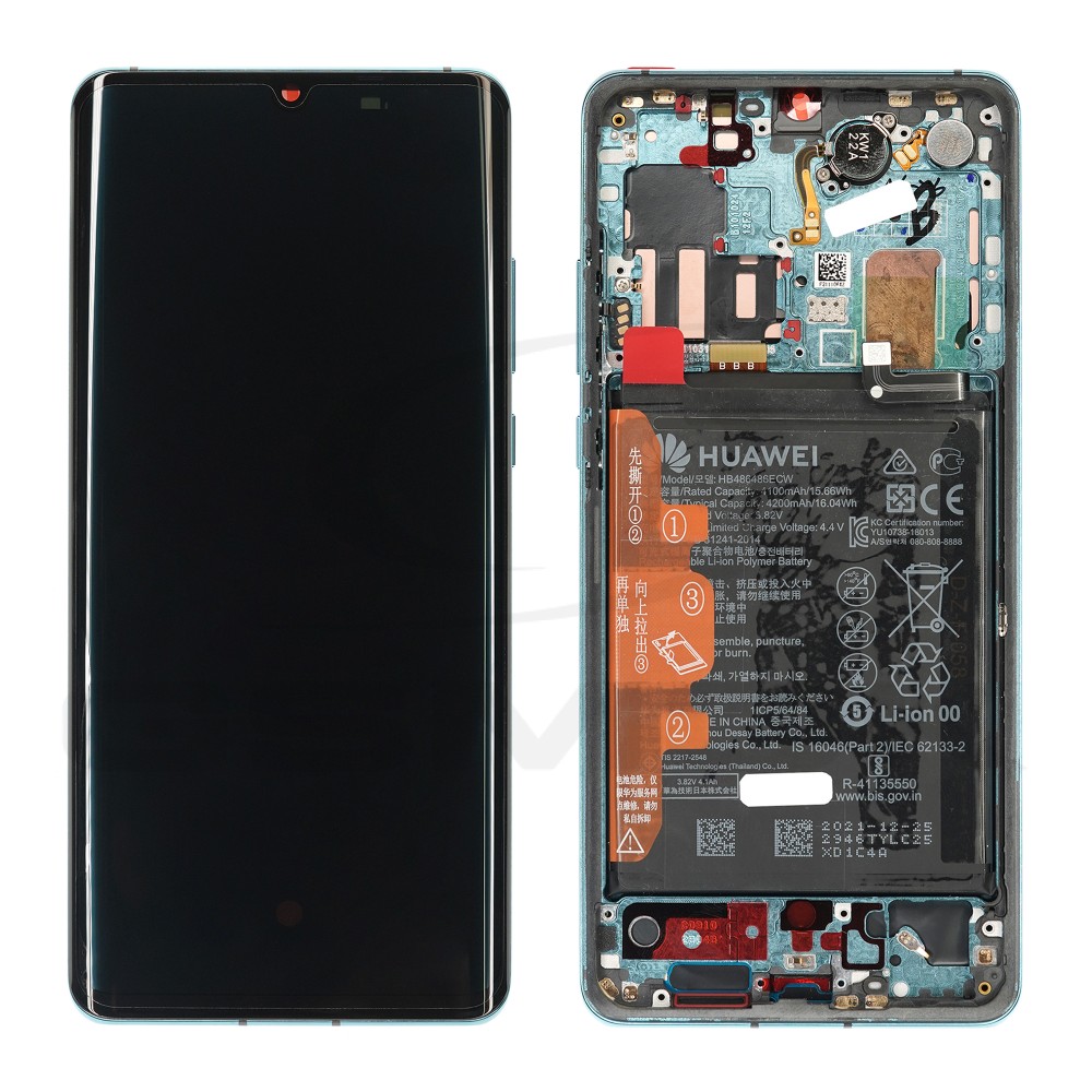 WYŚWIETLACZ LCD DO HUAWEI P30 PRO Z RAMKĄ I BATERIĄ MYSTIC BLUE 02353DGJ ORYGINAŁ SERVICE PACK