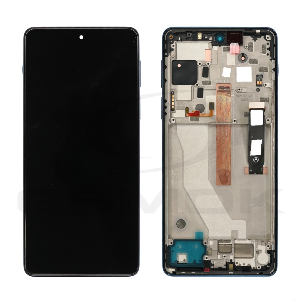 WYŚWIETLACZ LCD DO MOTOROLA MOTO EDGE 20 PRO XT2153 Z RAMKĄ NIEBIESKI 5D68C19377 ORYGINAŁ SERVICE PACK