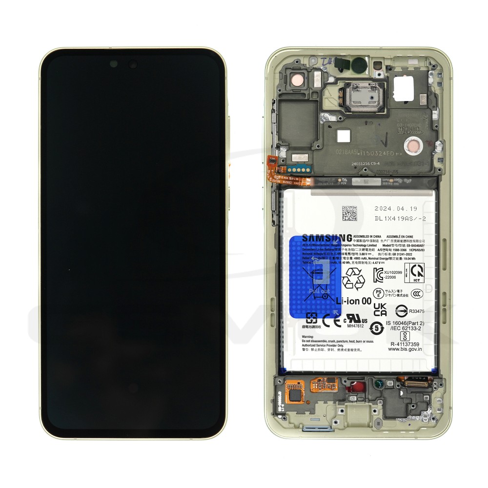 WYŚWIETLACZ LCD DO SAMSUNG A556 GALAXY A55 5G ŻÓŁTY Z RAMKĄ I BATERIĄ GH82-34307D ORYGINAŁ SERVICE PACK