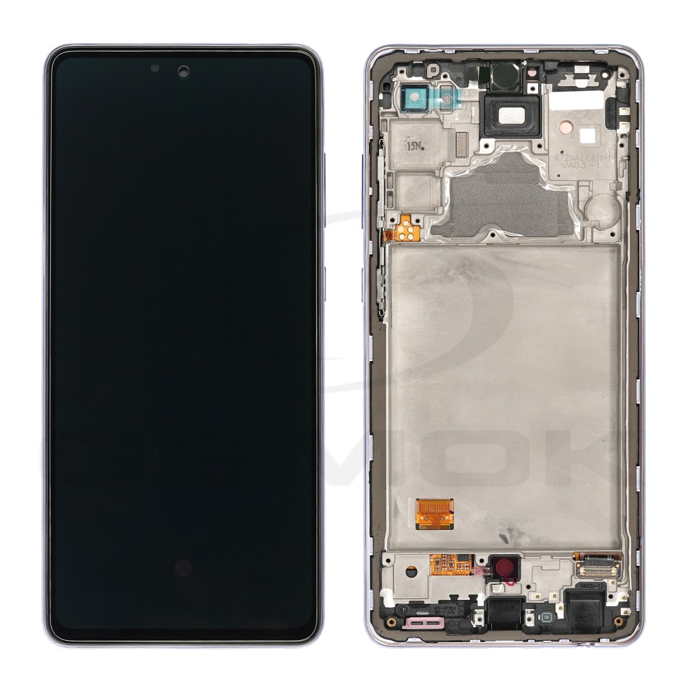 WYŚWIETLACZ LCD DO SAMSUNG A725 A726 GALAXY A72 / A72 5G FIOLETOWY Z RAMKĄ GH82-25624C GH82-25460C GH82-25463C GH82-25849C ORYGINAŁ SERVICE PACK