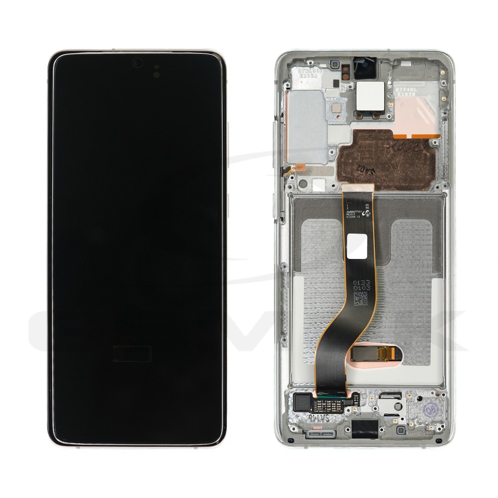 WYŚWIETLACZ LCD DO SAMSUNG G985 G986 GALAXY S20 PLUS BIAŁY Z RAMKĄ BEZ KAMERY GH82-31441B GH82-31442B ORYGINAŁ SERVICE PACK