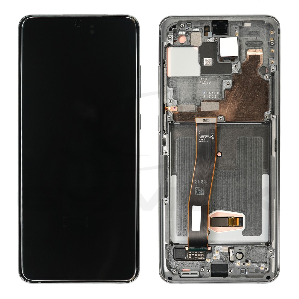 WYŚWIETLACZ LCD DO SAMSUNG G988 GALAXY S20 ULTRA SZARY Z RAMKĄ BEZ KAMERY GH82-26032B GH82-26033B GH82-26019A ORYGINAŁ SERVICE PACK