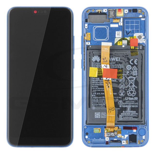 WYŚWIETLACZ LCD DO HUAWEI HONOR 10 Z RAMKĄ I BATERIĄ NIEBIESKI 02351XBP ORYGINAŁ SERVICE PACK