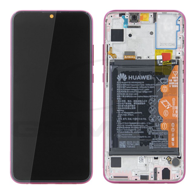 WYŚWIETLACZ LCD DO HUAWEI HONOR 20 LITE Z RAMKĄ I BATERIĄ CZERWONY 02352QMU ORYGINAŁ SERVICE PACK