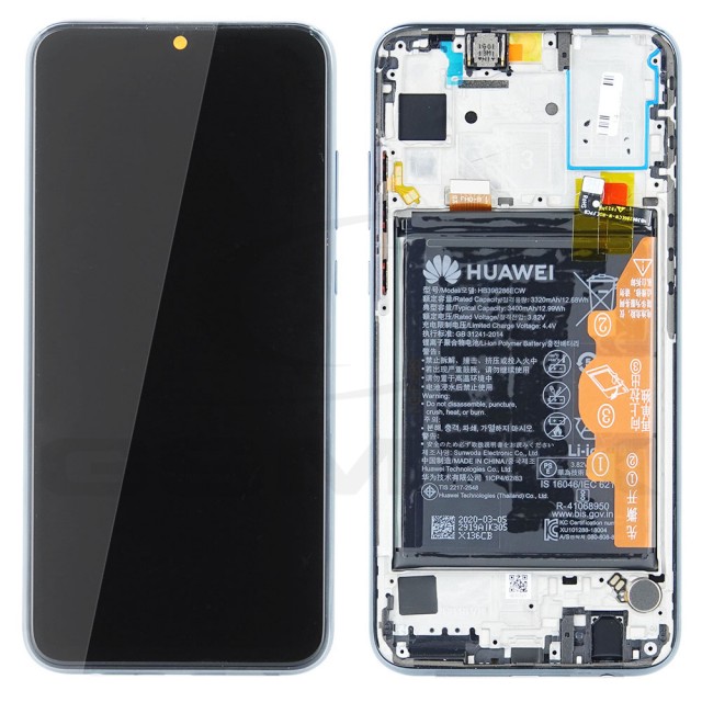 WYŚWIETLACZ LCD DO HUAWEI HONOR 20E Z RAMKĄ I BATERIĄ CZARNY 02353QEL ORYGINAŁ SERVICE PACK