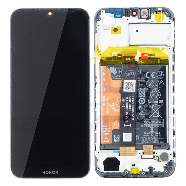 WYŚWIETLACZ LCD DO HUAWEI HONOR 8S Z RAMKĄ I BATERIĄ CZARNY 02352QTB 02352VAE ORYGINAŁ SERVICE PACK