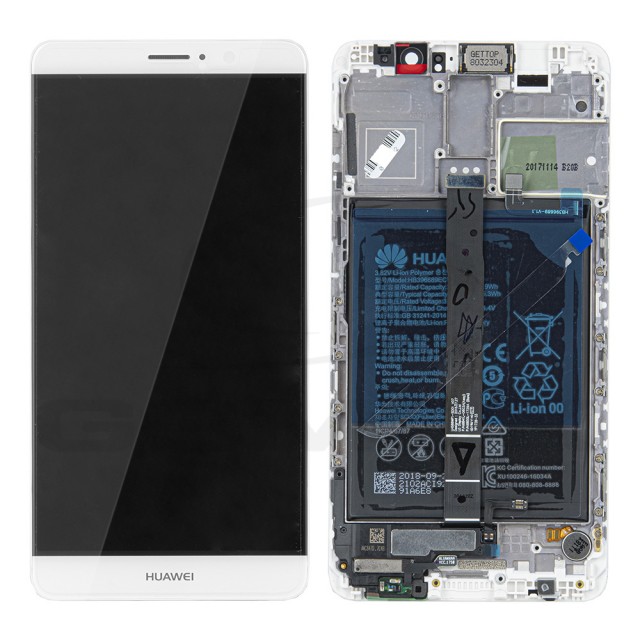 WYŚWIETLACZ LCD DO HUAWEI MATE 9 Z RAMKĄ I BATERIĄ SREBRNY 02351BAS ORYGINAŁ SERVICE PACK
