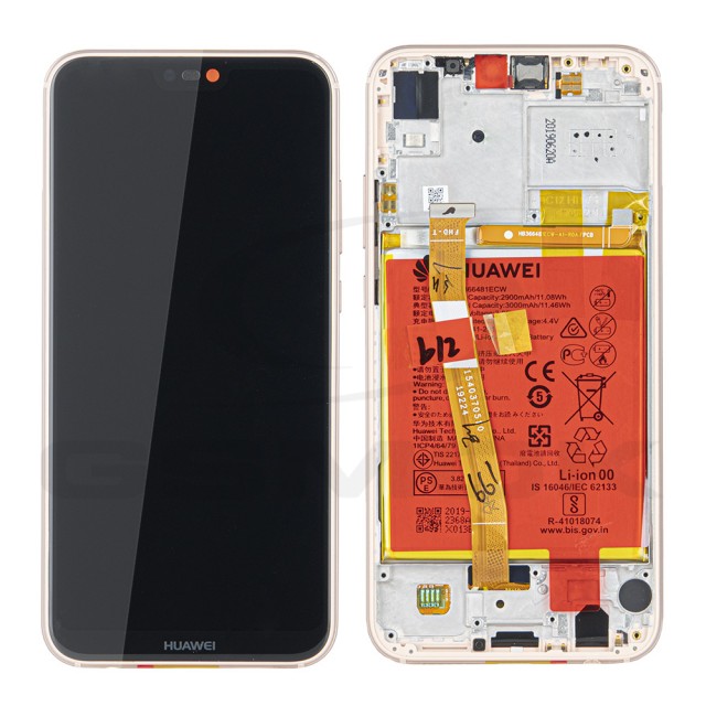 WYŚWIETLACZ LCD DO HUAWEI P20 LITE Z RAMKĄ I BATERIĄ RÓŻ 02351VUW 02351XUB ORYGINAŁ SERVICE PACK