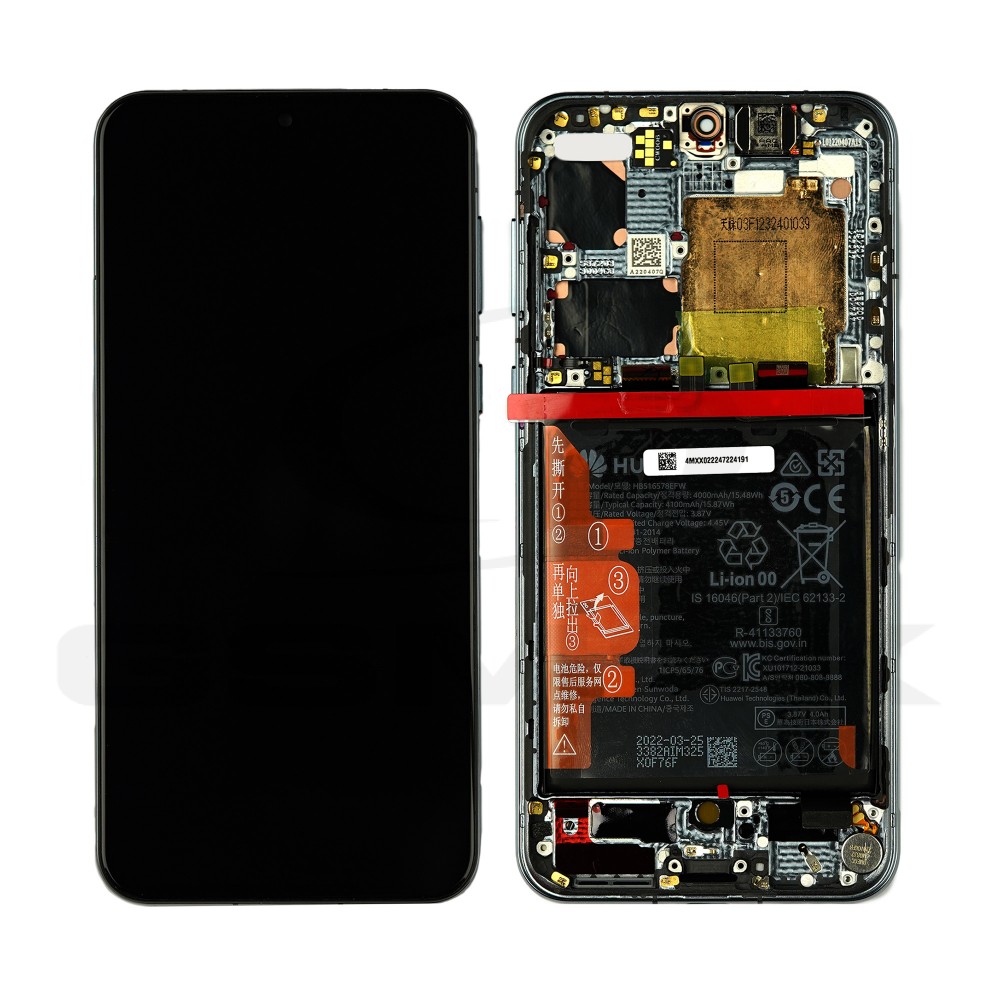 WYŚWIETLACZ LCD DO HUAWEI P50 Z RAMKĄ I BATERIĄ CZARNY 02354MXX ORYGINAŁ SERVICE PACK