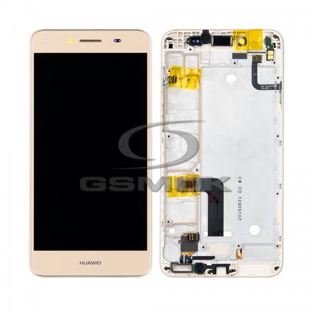 WYŚWIETLACZ LCD DO HUAWEI Y6 II COMPACT / HONOR 5A Z RAMKĄ ZŁOTY 97070PMY 97070PEN ORYGINAŁ SERVICE PACK