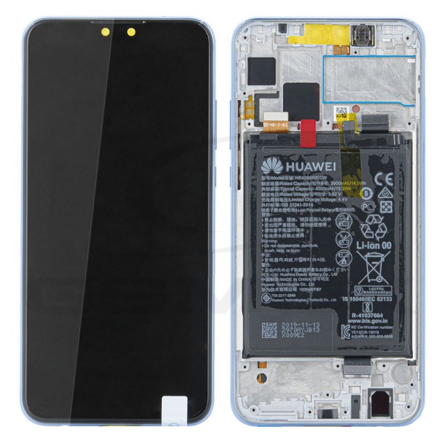 WYŚWIETLACZ LCD DO HUAWEI Y9 2019 Z RAMKĄ I BATERIĄ FIOLET 02352FDU ORYGINAŁ SERVICE PACK