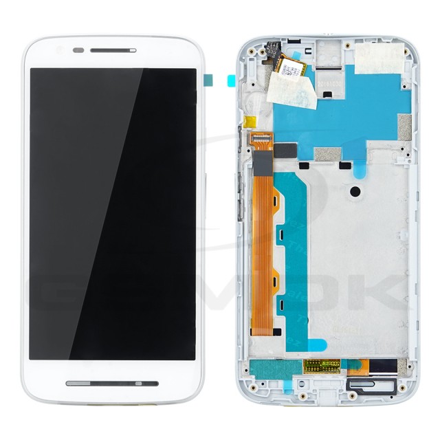 WYŚWIETLACZ LCD DO MOTOROLA MOTO E3 POWER Z RAMKĄ BIAŁY 5D68C05995 ORYGINAŁ SERVICE PACK