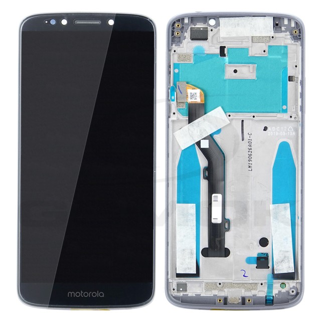 WYŚWIETLACZ LCD DO MOTOROLA MOTO E5 Z RAMKĄ SZARY 5D68C10251 ORYGINAŁ SERVICE PACK
