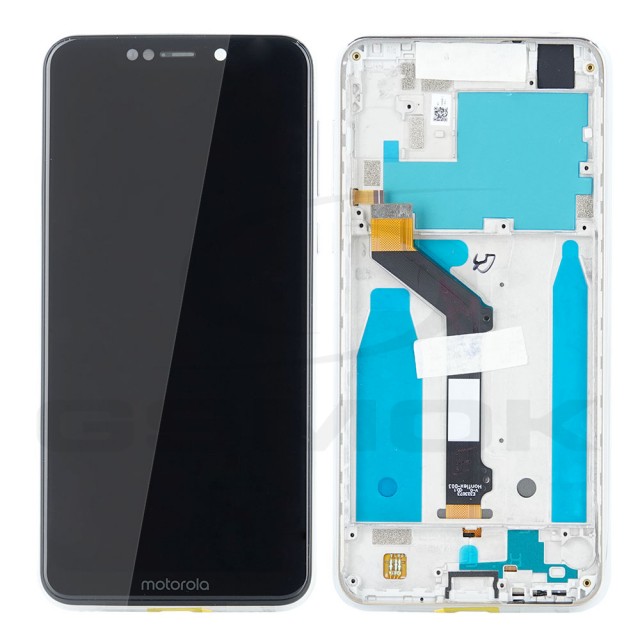 WYŚWIETLACZ LCD DO MOTOROLA MOTO ONE XT1941 /ONE LITE Z RAMKĄ BIAŁY 5D68C11801 5D68C11801PW ORYGINAŁ SERVICE PACK