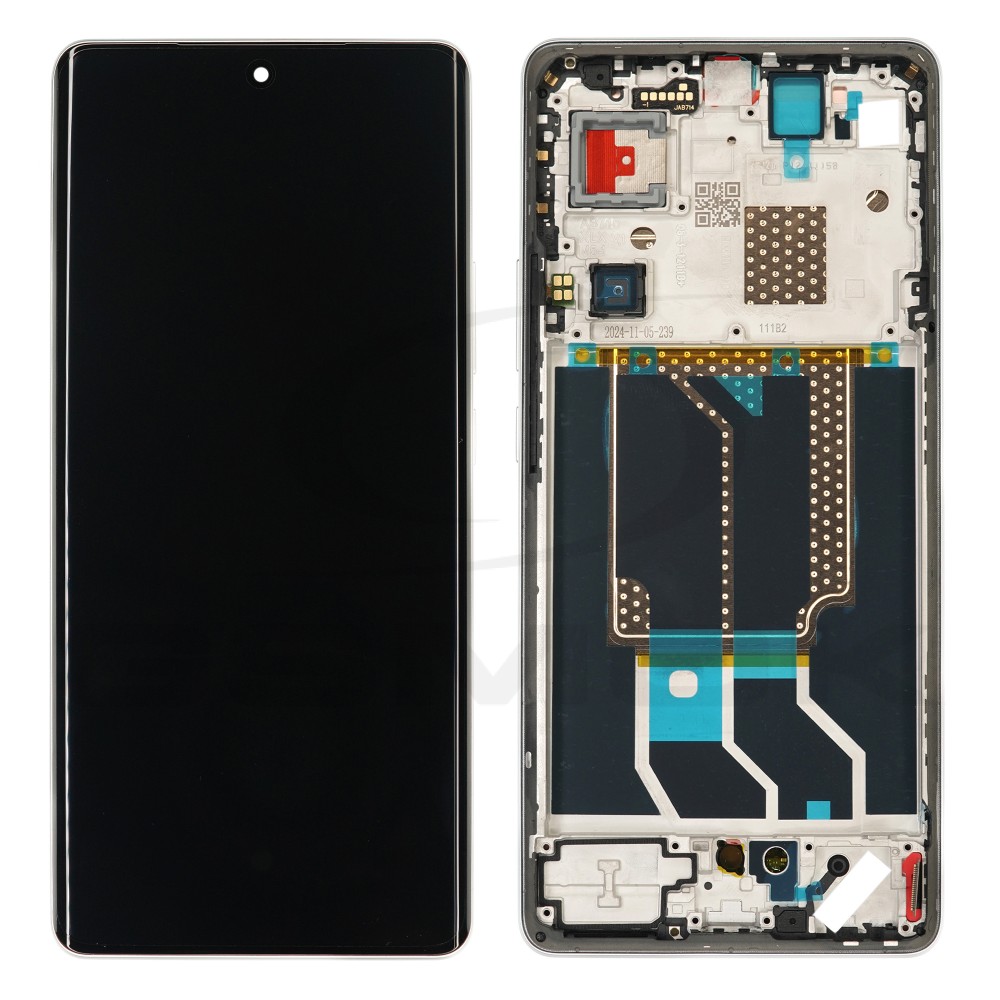 WYŚWIETLACZ LCD DO REALME GT 6T 621029000191 SREBRNY Z RAMKĄ ORYGINAŁ SERVICE PACK