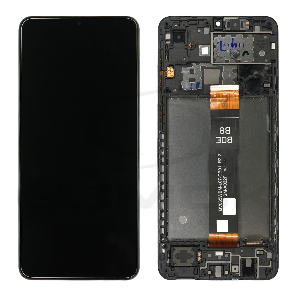 WYŚWIETLACZ LCD + PANEL DOTYKOWY KOMPLET SAMSUNG A022 GALAXY A02 Z RAMKĄ GH82-25249A GH82-25250A ORYGINAŁ SERVICE PACK