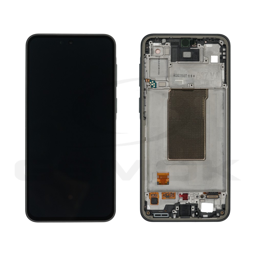WYŚWIETLACZ LCD + PANEL DOTYKOWY KOMPLET SAMSUNG A376 GALAXY A37 CZARNY Z RAMKĄ GH82-39232A ORYGINAŁ SERVICE PACK