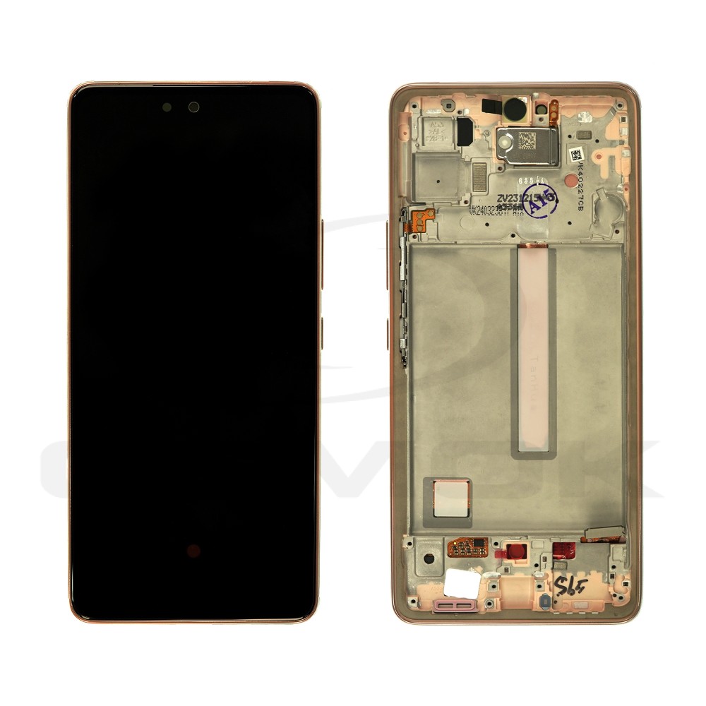 WYŚWIETLACZ LCD + PANEL DOTYKOWY KOMPLET SAMSUNG A536 GALAXY A53 5G POMARAŃCZOWY Z RAMKĄ GH82-28025D GH82-28024D GH82-28026D ORYGINAŁ SERVICE PACK